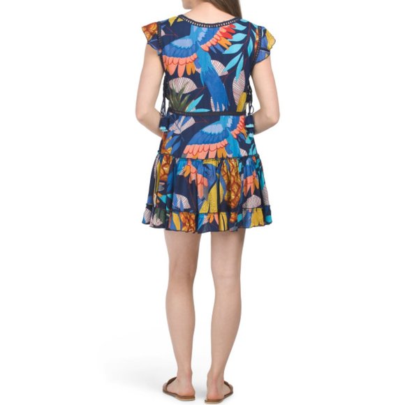Z&L EUROPE multi Tropical Mini Cover-up Dress - Picture 2 of 2